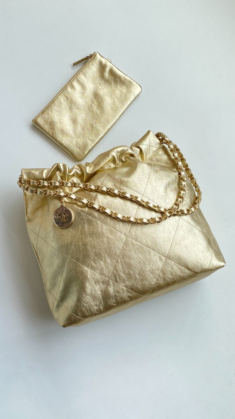 CC Medium Hobo Bag 42 Metallic Gold Calfskin