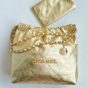 CC Medium Hobo Bag 42 Metallic Gold Calfskin