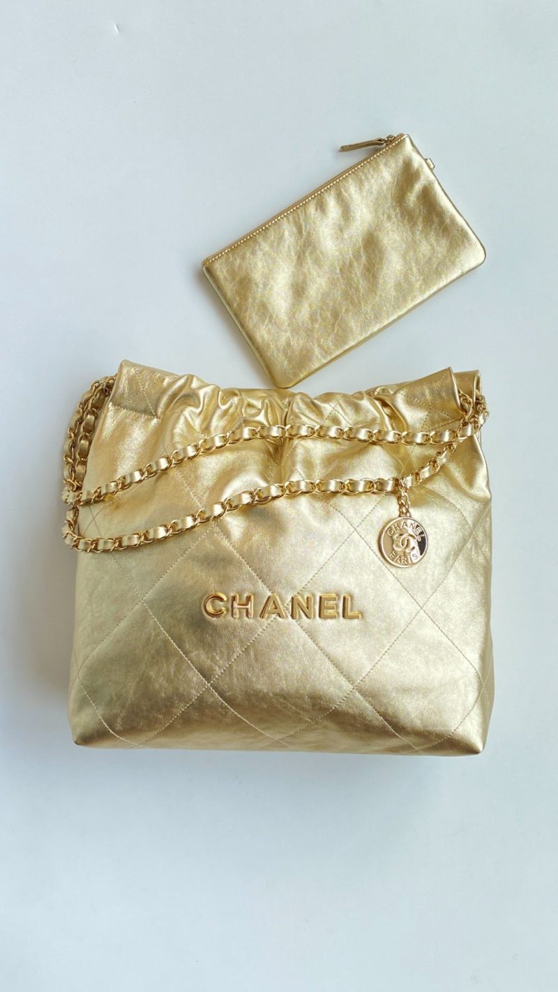 CC Medium Hobo Bag 42 Metallic Gold Calfskin