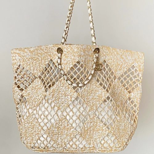 CC 2025 Beach Tote 52 Beige Raffia