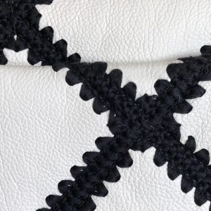 19 FLAP BAG 26 WHITE BLACK CALFSKIN