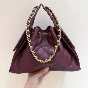 z6949161604924_25f0883ed85c0bc083248f5ea8572154 CC 25S Hobo Bag 25cm Burgundy Calfskin