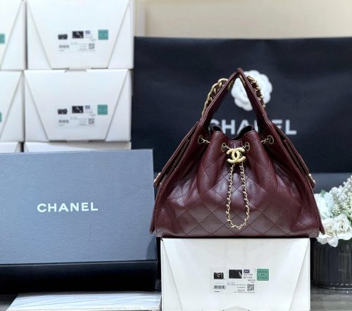 CC 25S Hobo Bag 25cm Burgundy Calfskin