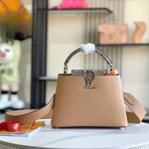 LV Capucines BB 27cm Ginger Yellow Calfskin Premium Python Leather GHW