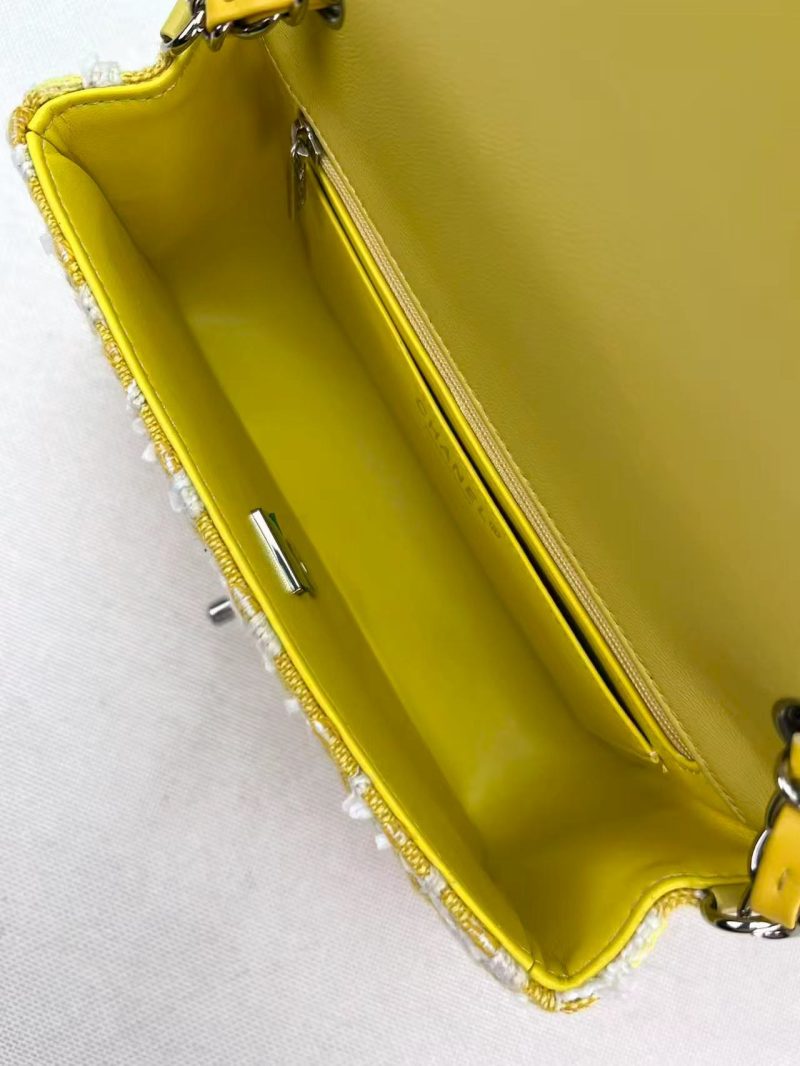 094b2c6c0241eb1d734906f9f987077f CC Spring-Summer 2026 Classic Flap Bag Yellow White Tweed