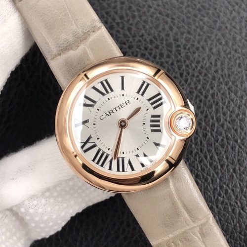 13248170502069203 BALLON BLANC DE CARTIER ROSE GOLD CASE GREY LEATHER