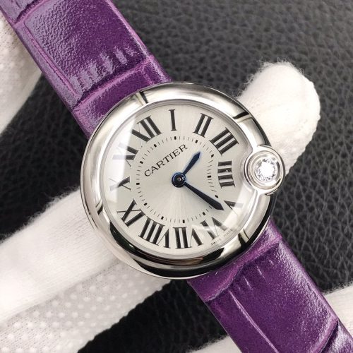 13248170864122792 BALLON BLANC DE CARTIER QUARTZ STEEL CASE PURPLE LEATHER