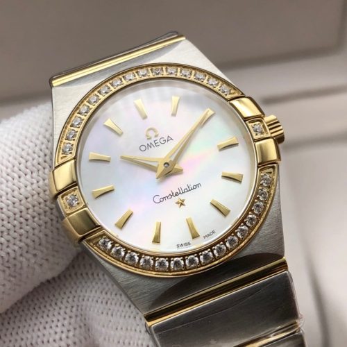 CONSTELLATION LADIES 27MM GOLD DIAMOND BEZEL