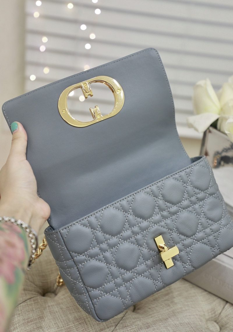 13265626129927655_e7508b77-7053-45c8-b667-eb9ab894daf7 SMALL CARO BAG GRAY SUPPLE CANNAGE CALFSKIN