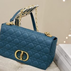 13265626468590961_0154272a-f3b0-4562-af4f-de444ada2075 LARGE CARO BAG 28 DEEP OCEAN BLUE SUPPLE CANNAGE CALFSKIN