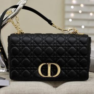 13265626527538597_8e4f8305-1859-48fc-a1db-fc2e2e4fbfff LARGE CARO BAG 28 BLACK SUPPLE CANNAGE CALFSKIN