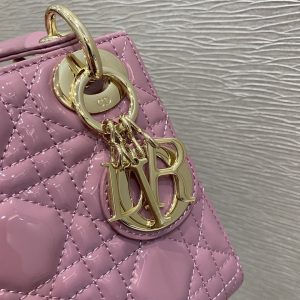 13266083348724342_dae25b71-a3a0-4ee0-ac2a-f8764ea1dcdc MINI LADY BAG 17 PINK PATENT CALFSKIN