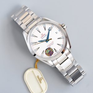 SEAMASTER AQUA TERRA 150M CO-AXIAL WHITE DIAL BLUE HAND