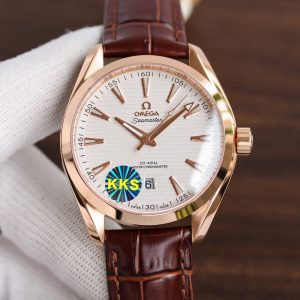 SEAMASTER AQUA TERRA 41MM ROSE GOLD CASE LEATHER STRAP