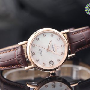 DE VILLE LADYMATIC 31MM MOP DIAL LEATHER STRAP