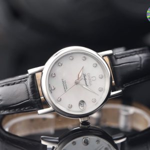 DE VILLE LADYMATIC 31MM MOP DIAL LEATHER STRAP