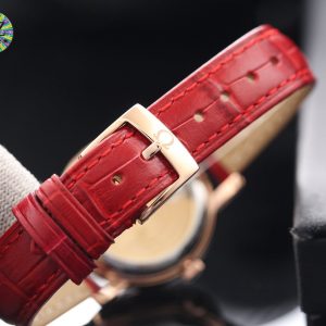 DE VILLE LADYMATIC 31MM MOP DIAL LEATHER STRAP