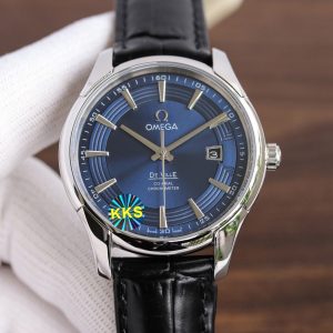 DE VILLE HOUR VISION 41MM STEEL CASE LEATHER STRAP