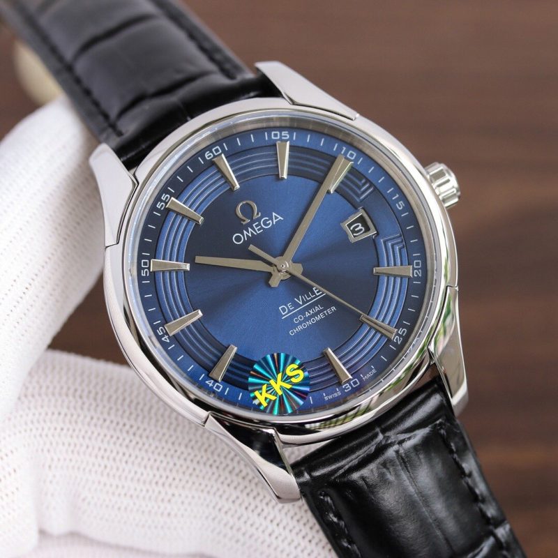 DE VILLE HOUR VISION 41MM STEEL CASE LEATHER STRAP