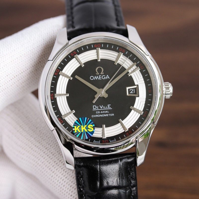 DE VILLE HOUR VISION 41MM STEEL CASE LEATHER STRAP