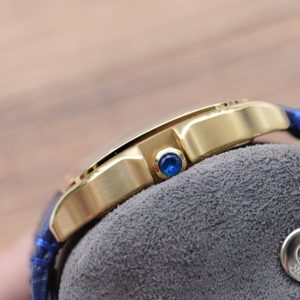 13268415014423489 SANTOS DE CARTIE 39MM GOLD CASE LEATHER STRAP