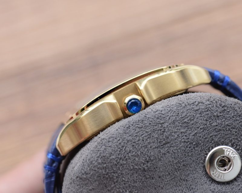 13268415014423489 SANTOS DE CARTIE 39MM GOLD CASE LEATHER STRAP