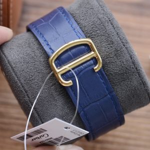 13268415015692261 SANTOS DE CARTIE 39MM GOLD CASE LEATHER STRAP