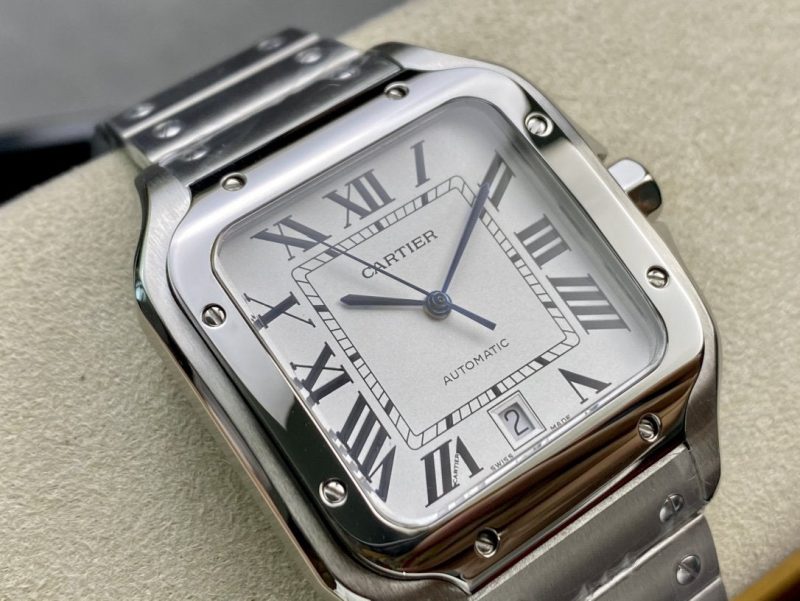 SANTOS DE CARTIE LARGE STEEL CASE WHITE DIAL