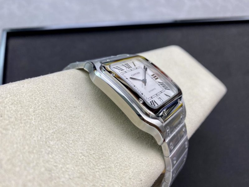 SANTOS DE CARTIE LARGE STEEL CASE WHITE DIAL