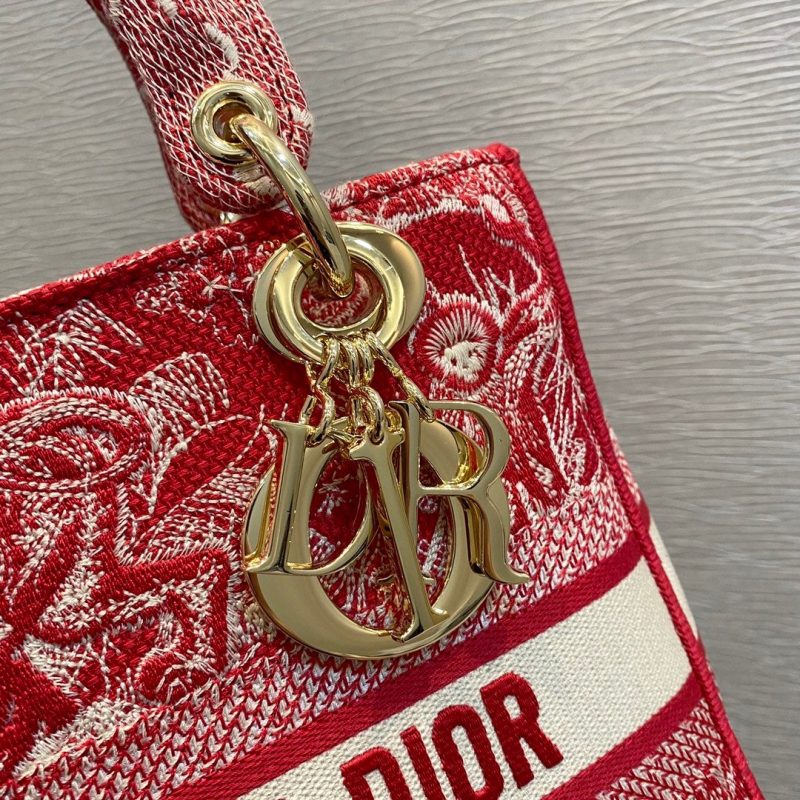 MEDIUM LADY D-LITE 24 RED MULTI COLOR EMBROIDERY