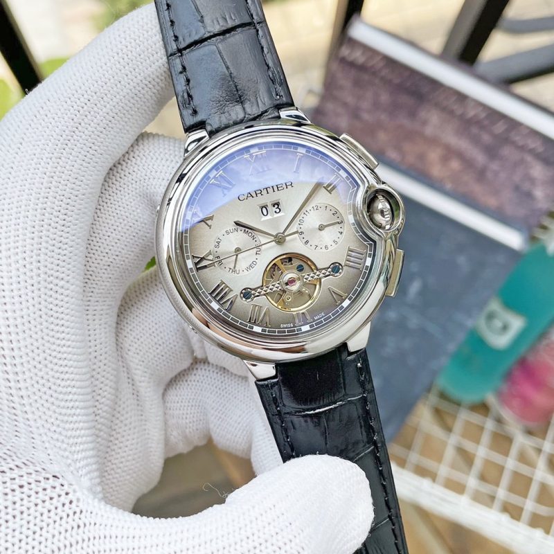 13268935754662054 BALLON BLEU DAY-DATE ANNUAL CALENDAR 42 LEATHER STRAP