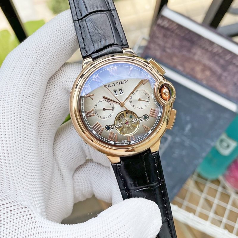 13268935756160275 BALLON BLEU DAY-DATE ANNUAL CALENDAR 42 LEATHER STRAP