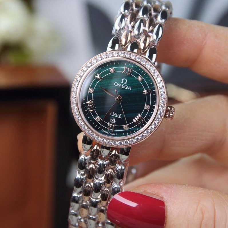 13269865866984853_99677ec7-6d4f-4de9-b2d0-bdf8c7be2954 DEVILLE LADYMATIC 29MM TWO TONE BLUE DIAL DIAMOND BEZEL