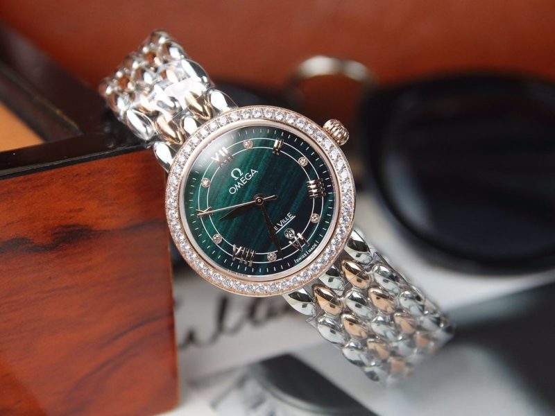 13269865868486184_5a1c53ad-cb49-470e-a319-4071d01e4ef2 DEVILLE LADYMATIC 29MM TWO TONE BLUE DIAL DIAMOND BEZEL