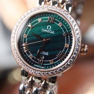 13269865869786988_1f0039c9-8f31-4d6e-9658-c5f766abe81c DEVILLE LADYMATIC 29MM TWO TONE BLUE DIAL DIAMOND BEZEL