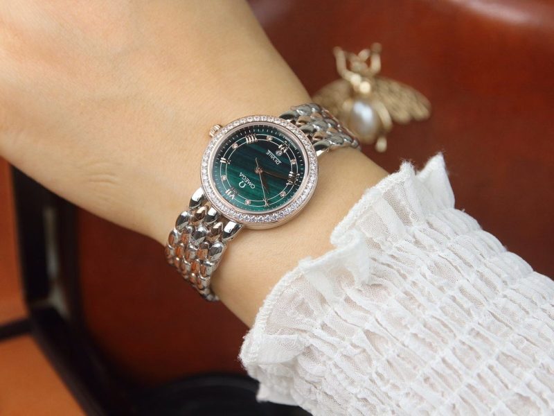 13269865872884460_b5d4bfbb-5212-4e1c-a235-c72d4ccd2f2e DEVILLE LADYMATIC 29MM TWO TONE BLUE DIAL DIAMOND BEZEL