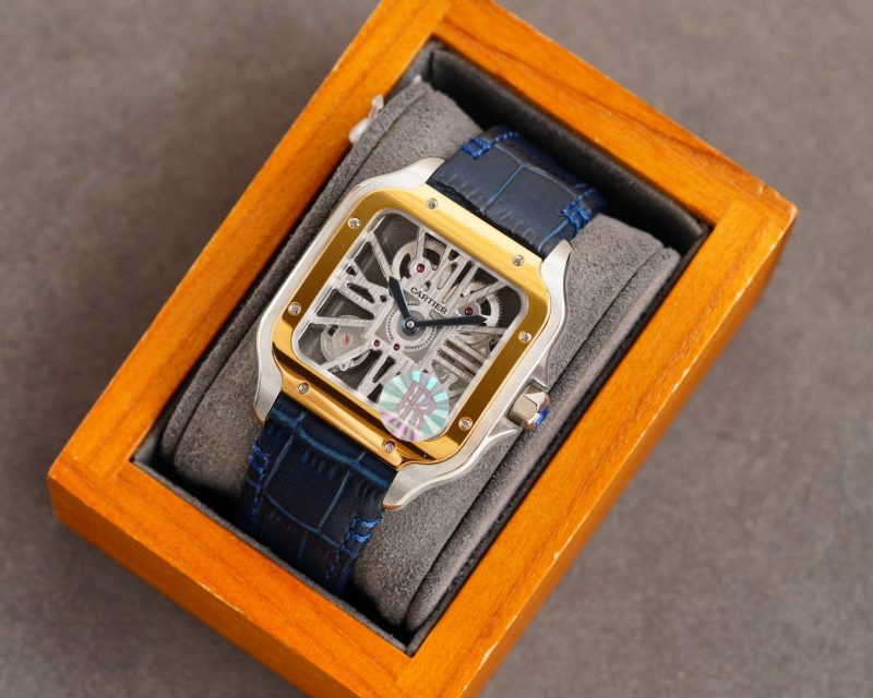 SANTOS 2 TONE GOLD STEEL SKELETON