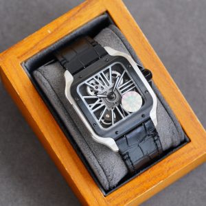 13270929238884158 SANTOS BLACK BEZEL SKELETON