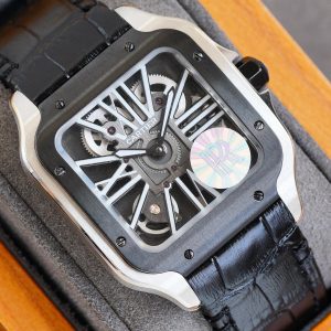 13270929240784414 SANTOS BLACK BEZEL SKELETON