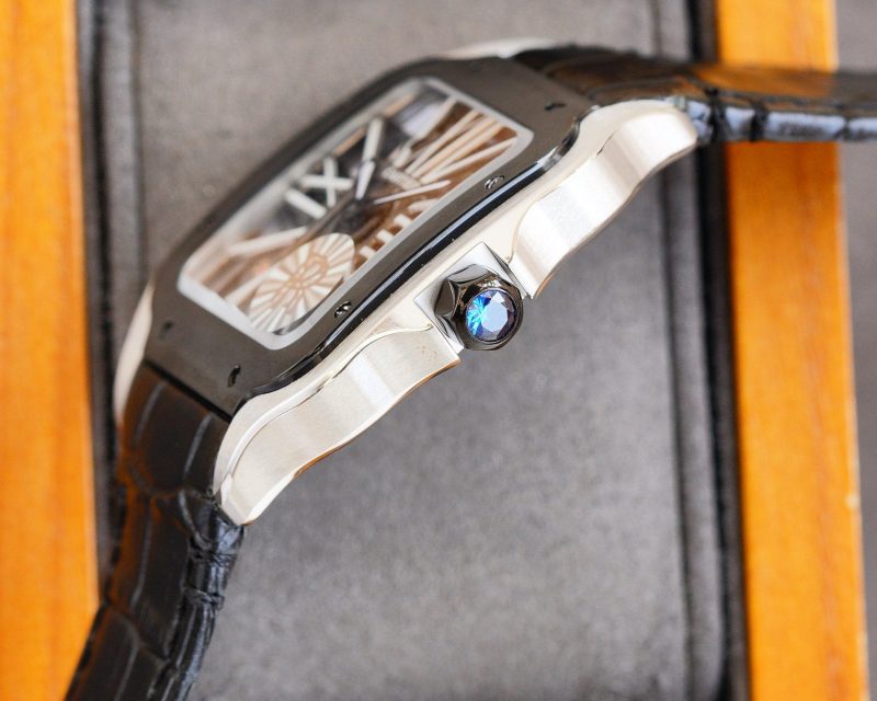 13270929241603823 SANTOS BLACK BEZEL SKELETON