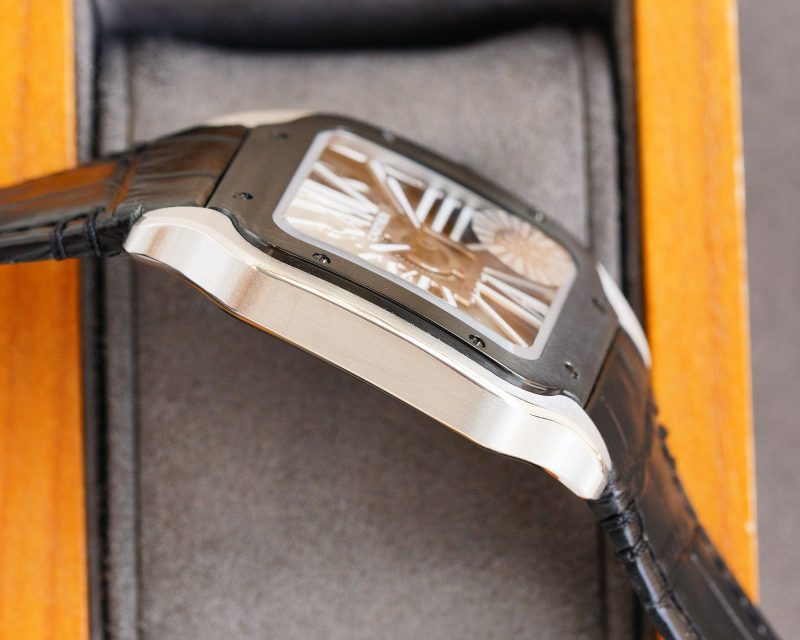 13270929242584877 SANTOS BLACK BEZEL SKELETON