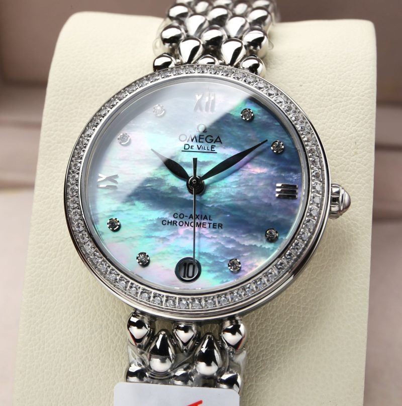13271700829656437_91c46c87-d1bd-4150-98f6-cba657589eee DEVILLE PRESTIGE 32MM STEEL DIAMOND BEZEL BLUE MOP DIAL