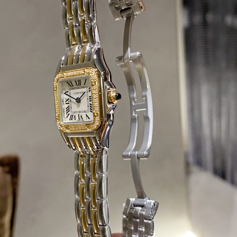 13271701939673579 PANTHERE 22MM QUARTZ GOLD STEEL DIAMOND BEZEL