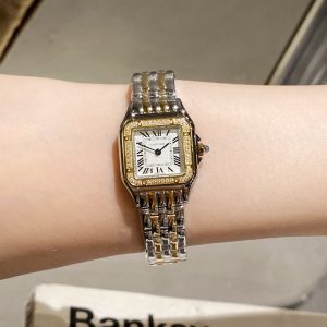 13271701942172881 PANTHERE 22MM QUARTZ GOLD STEEL DIAMOND BEZEL