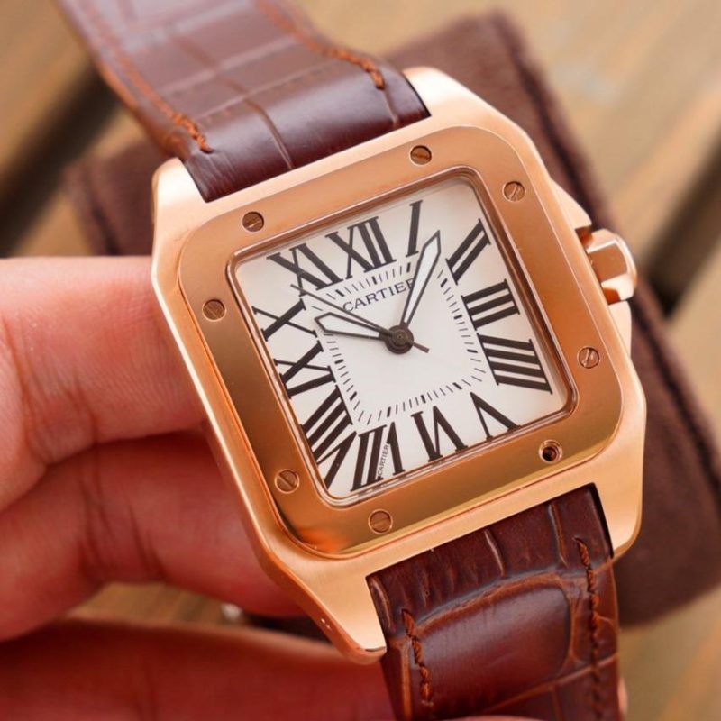 13272046039215598 SANTOS 100XL 42MM STAINLESS STEEL LEATHER