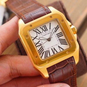 13272046040129536 SANTOS 100XL 42MM STAINLESS STEEL LEATHER