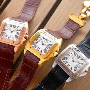 13272046043032854 SANTOS 100XL 42MM STAINLESS STEEL LEATHER