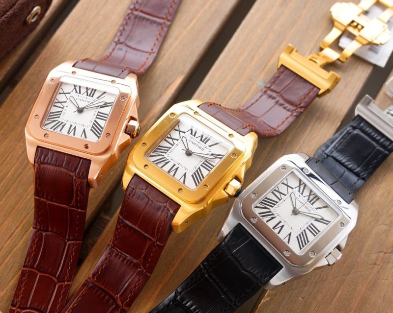 13272046043032854 SANTOS 100XL 42MM STAINLESS STEEL LEATHER