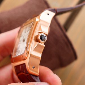 13272046045015207 SANTOS 100XL 42MM STAINLESS STEEL LEATHER