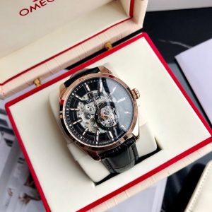 SEAMASTER SKELETON DIAL ROSE GOLD CASE LEATHER